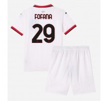 AC Milan Youssouf Fofana #29 Koszulka Wyjazdowa dzieci 2024-25 Krótki Rękaw (+ krótkie spodenki)